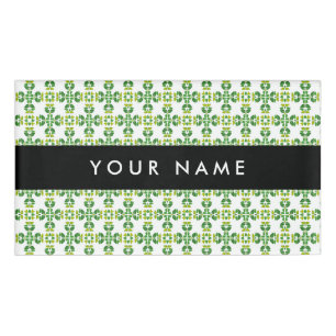 Leaf Pattern, Green Leaves, Your Name Tag
