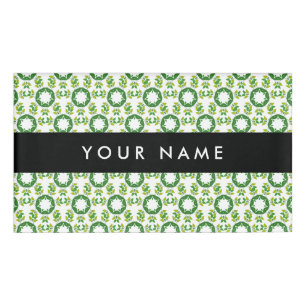Leaf Pattern, Green Leaves, Your Name Tag