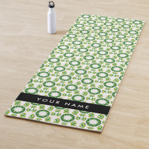 Leaf Pattern, Green Leaves, Your Name Yoga Mat