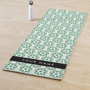 Leaf Pattern, Green Leaves, Your Name Yoga Mat
