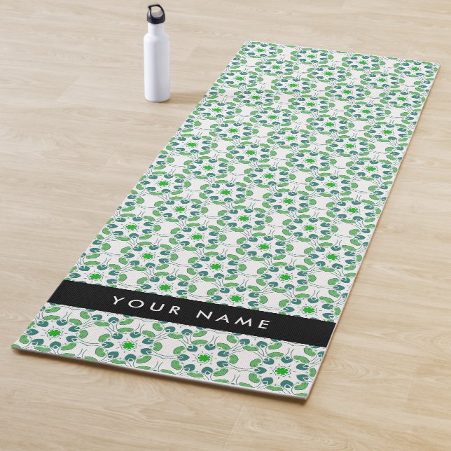 Leaf Pattern, Green Leaves, Your Name Yoga Mat (In Situ)