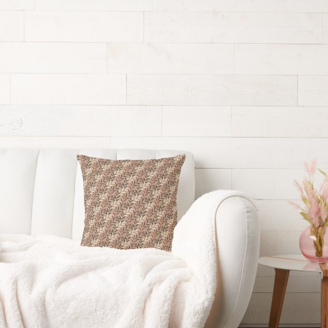 Leaf Pattern in Earth Tones Cushion (Couch)