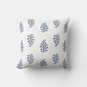 Leaf Pattern in Soft Blue Cushion