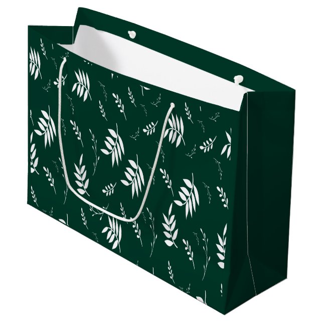 leaf pattern large gift bag (Front Angled)