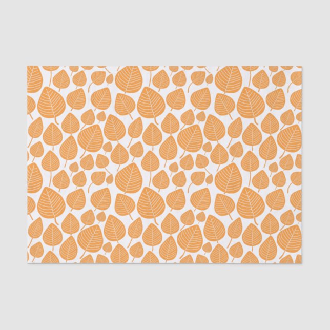 Leaf Pattern - Light Orange Tissue Paper (Front)