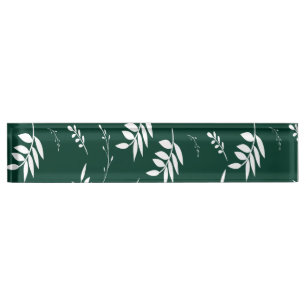 leaf pattern nameplate