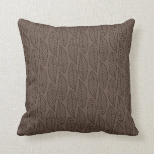 Leaf Pattern No.1 - Colour Brown Cushion