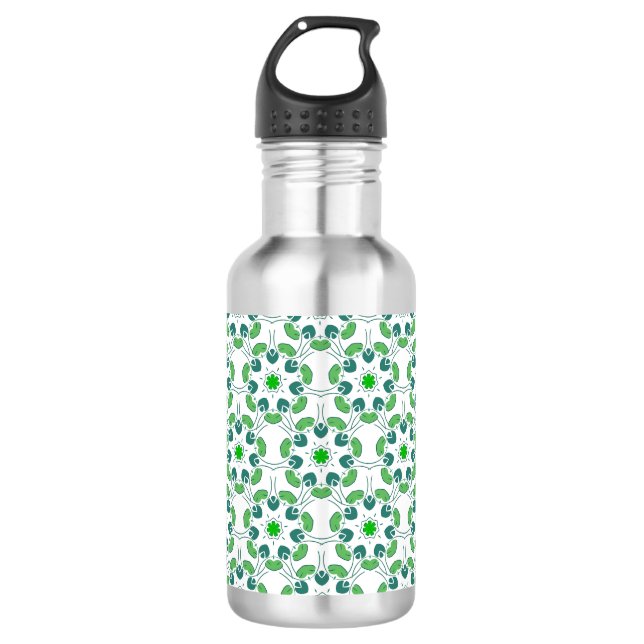 Leaf Pattern, Pattern Of Leaves, Green Leaves 532 Ml Water Bottle (Front)