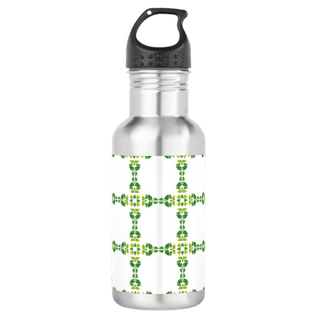 Leaf Pattern, Pattern Of Leaves, Green Leaves 532 Ml Water Bottle (Front)