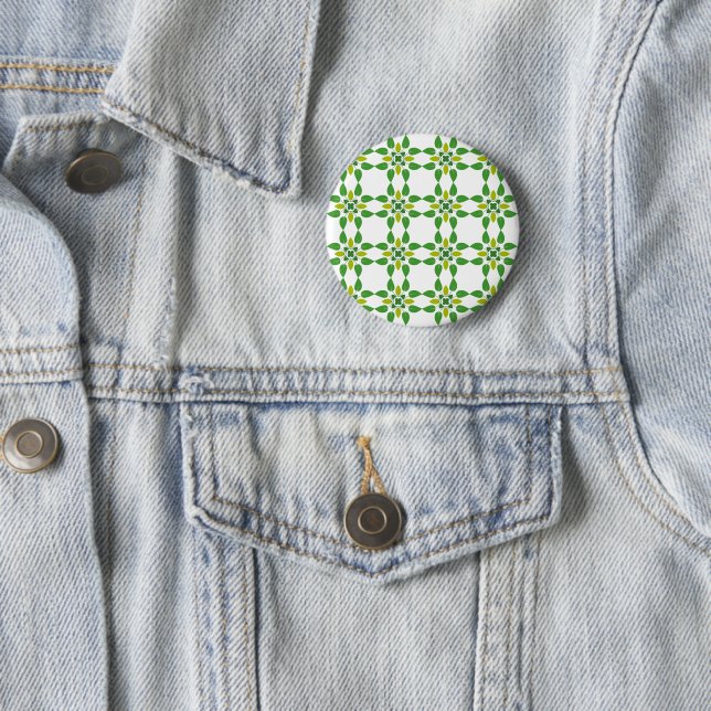 Leaf Pattern, Pattern Of Leaves, Green Leaves 6 Cm Round Badge (In Situ)