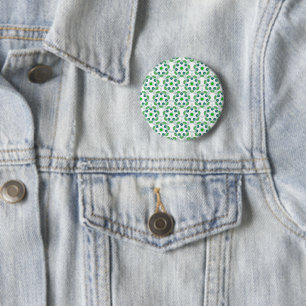 Leaf Pattern, Pattern Of Leaves, Green Leaves 6 Cm Round Badge