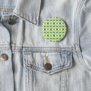 Leaf Pattern, Pattern Of Leaves, Green Leaves 6 Cm Round Badge