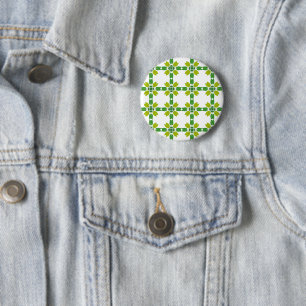 Leaf Pattern, Pattern Of Leaves, Green Leaves 6 Cm Round Badge