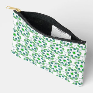 Leaf Pattern, Pattern Of Leaves, Green Leaves Accessory Pouch