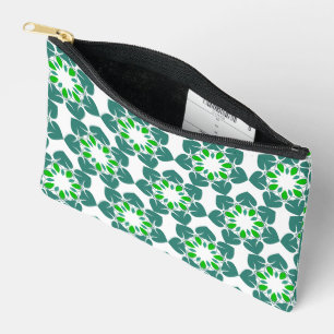 Leaf Pattern, Pattern Of Leaves, Green Leaves Accessory Pouch