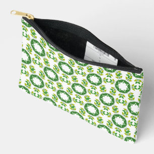 Leaf Pattern, Pattern Of Leaves, Green Leaves Accessory Pouch