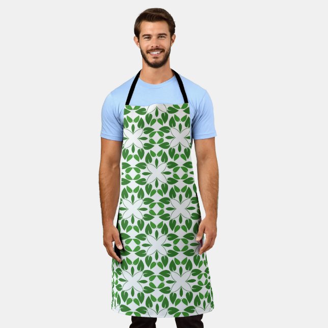 Leaf Pattern, Pattern Of Leaves, Green Leaves Apron (Worn)