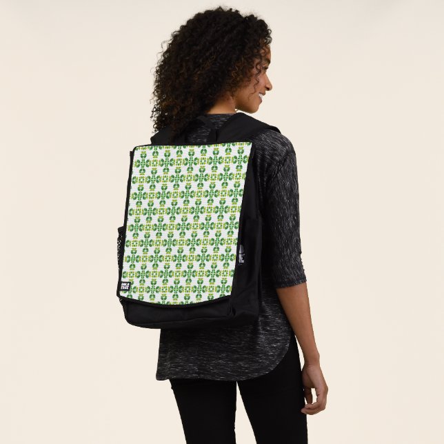 Leaf Pattern, Pattern Of Leaves, Green Leaves Backpack (Worn)