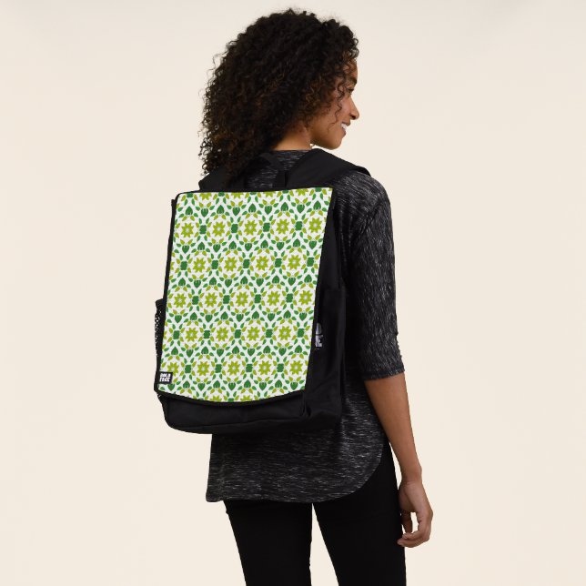 Leaf Pattern, Pattern Of Leaves, Green Leaves Backpack (Worn)