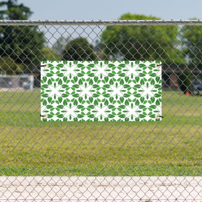 Leaf Pattern, Pattern Of Leaves, Green Leaves Banner (Insitu)