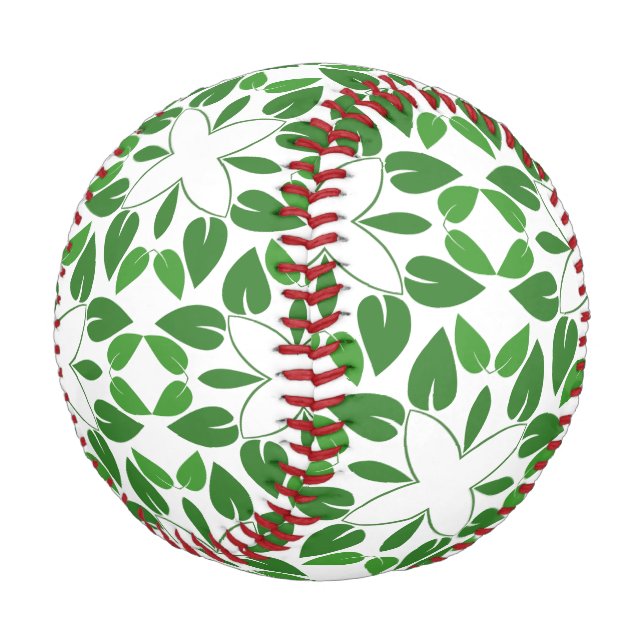 Leaf Pattern, Pattern Of Leaves, Green Leaves Baseball (Angled)