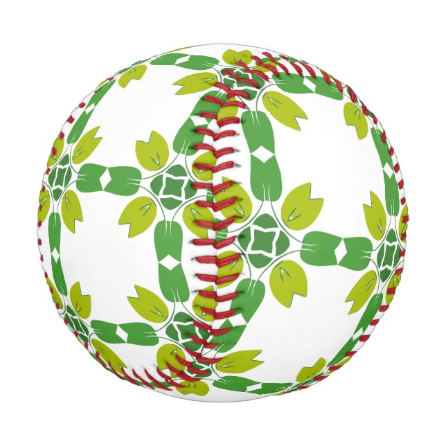 Leaf Pattern, Pattern Of Leaves, Green Leaves Baseball (Angled)