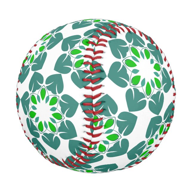 Leaf Pattern, Pattern Of Leaves, Green Leaves Baseball (Angled)