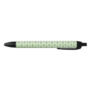 Leaf Pattern, Pattern Of Leaves, Green Leaves Black Ink Pen