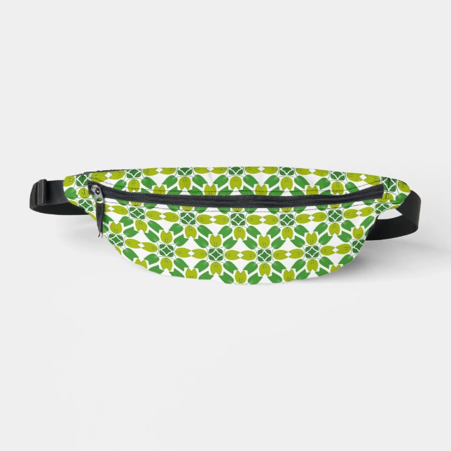 Leaf Pattern, Pattern Of Leaves, Green Leaves Bum Bags (Front)