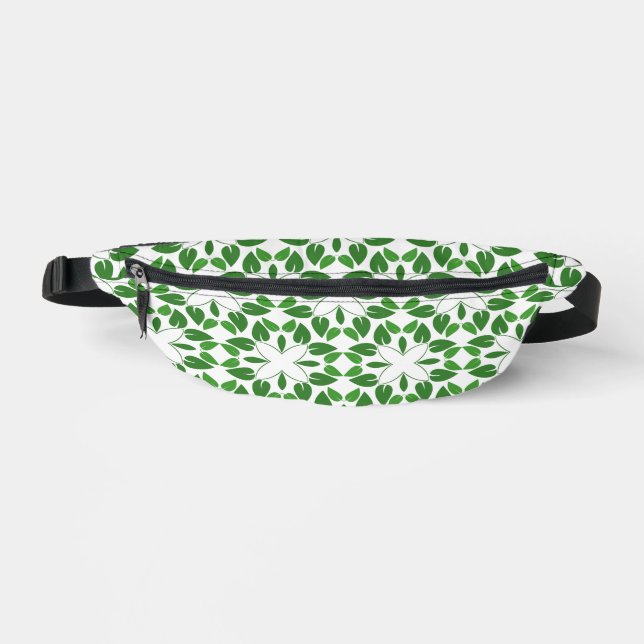 Leaf Pattern, Pattern Of Leaves, Green Leaves Bum Bags (Front)