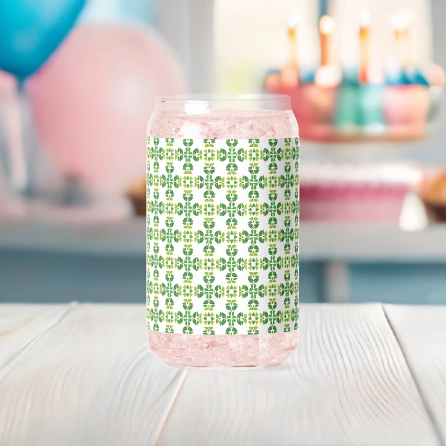 Leaf Pattern, Pattern Of Leaves, Green Leaves Can Glass (Insitu (Baby Shower))