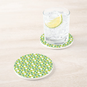 Leaf Pattern, Pattern Of Leaves, Green Leaves Coaster