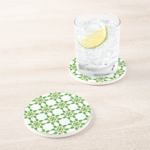 Leaf Pattern, Pattern Of Leaves, Green Leaves Coaster