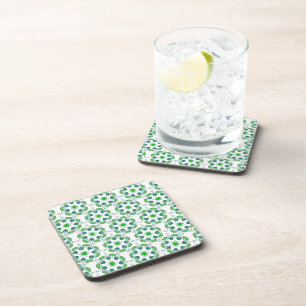 Leaf Pattern, Pattern Of Leaves, Green Leaves Coaster