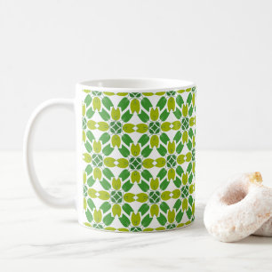 Leaf Pattern, Pattern Of Leaves, Green Leaves Coffee Mug