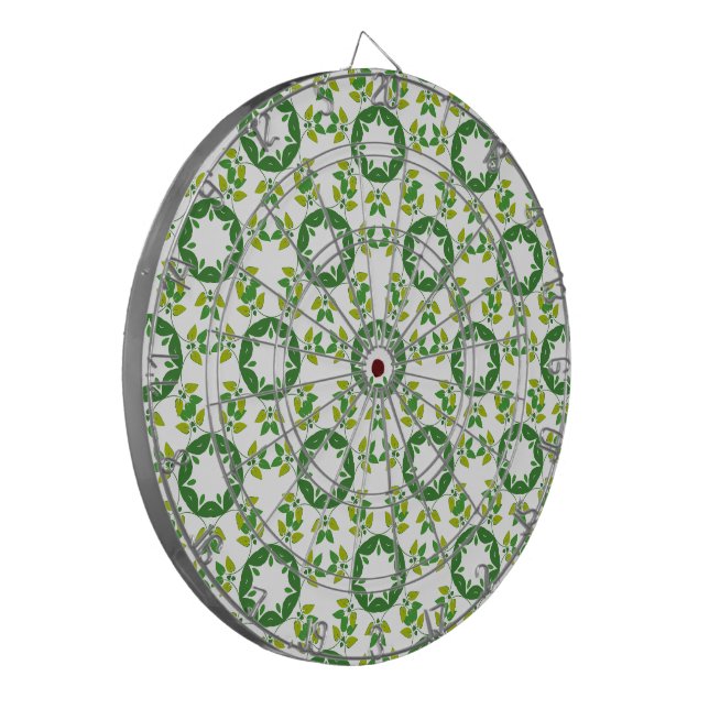 Leaf Pattern, Pattern Of Leaves, Green Leaves Dartboard (Front Left)