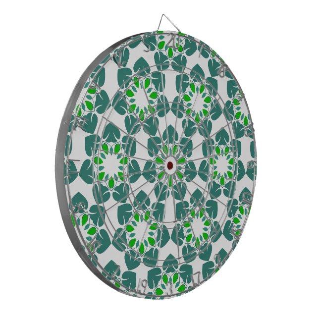 Leaf Pattern, Pattern Of Leaves, Green Leaves Dartboard (Front Left)