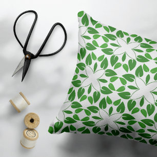 Leaf Pattern, Pattern Of Leaves, Green Leaves Decorative Cushion