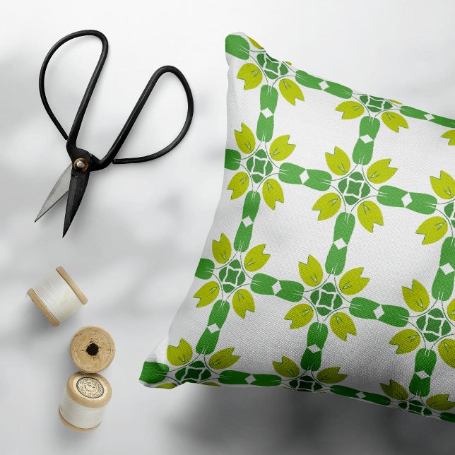Leaf Pattern, Pattern Of Leaves, Green Leaves Decorative Cushion (Creator Uploaded)