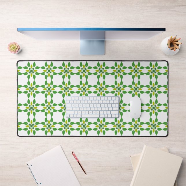 Leaf Pattern, Pattern Of Leaves, Green Leaves Desk Mat (Office 1)