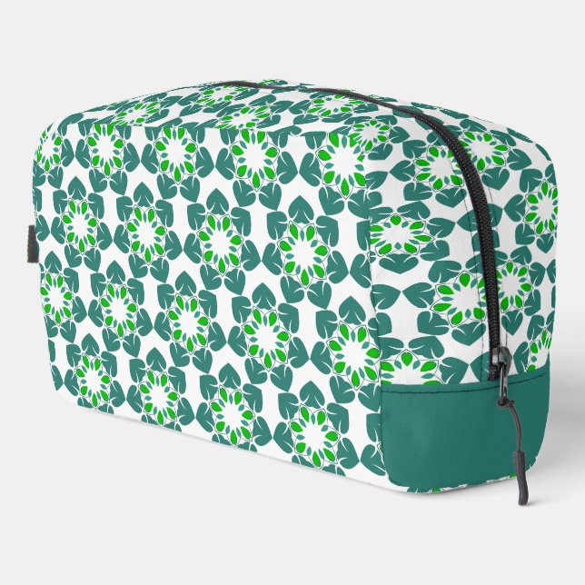 Leaf Pattern, Pattern Of Leaves, Green Leaves Dopp Kit (Right Corner)
