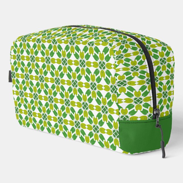 Leaf Pattern, Pattern Of Leaves, Green Leaves Dopp Kit (Right Corner)