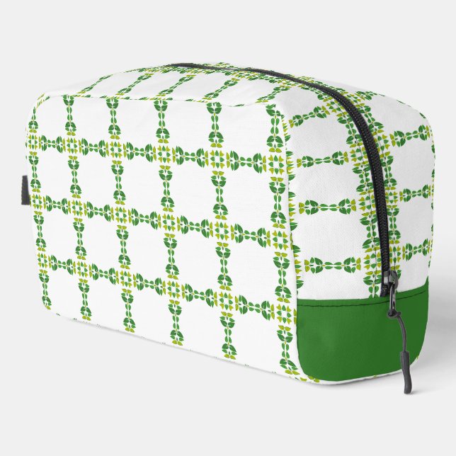 Leaf Pattern, Pattern Of Leaves, Green Leaves Dopp Kit (Right Corner)