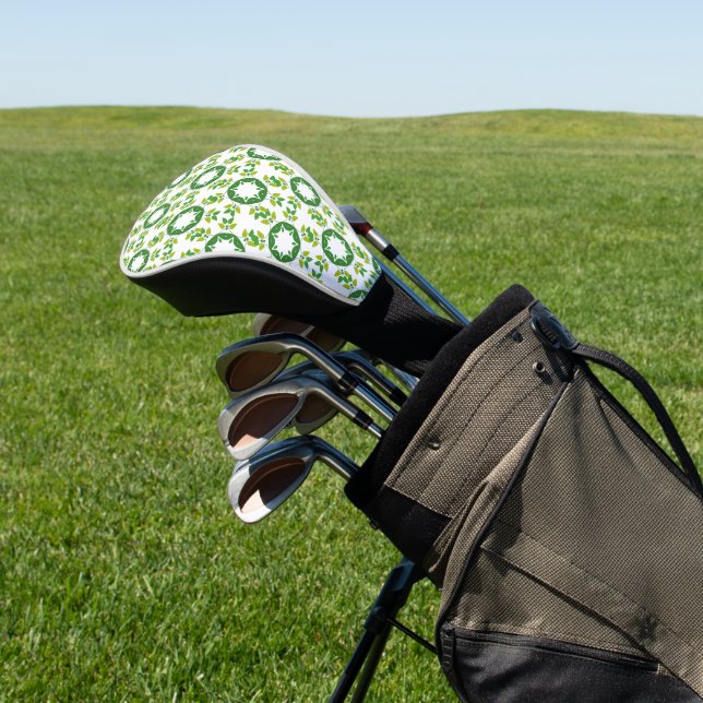 Leaf Pattern, Pattern Of Leaves, Green Leaves Golf Head Cover (In Situ)