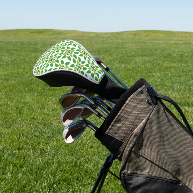 Leaf Pattern, Pattern Of Leaves, Green Leaves Golf Head Cover (In Situ)