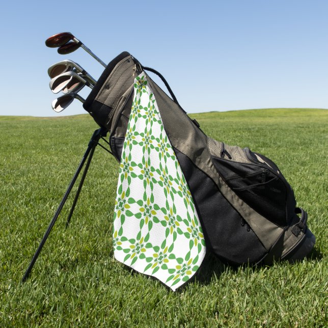 Leaf Pattern, Pattern Of Leaves, Green Leaves Golf Towel (Green)