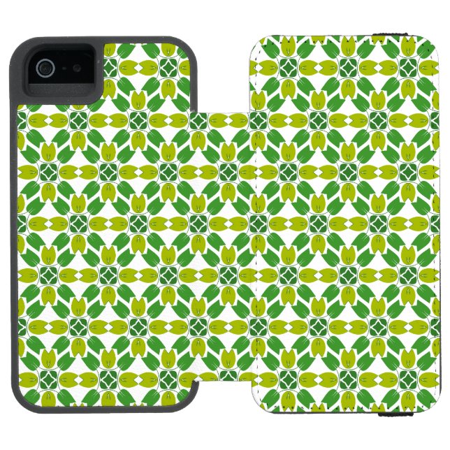 Leaf Pattern, Pattern Of Leaves, Green Leaves Incipio iPhone Wallet Case (Folio Open)