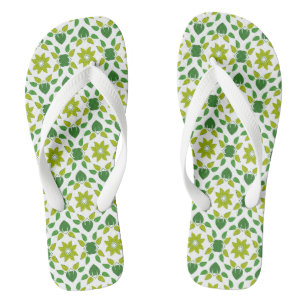 Leaf Pattern, Pattern Of Leaves, Green Leaves Jandals