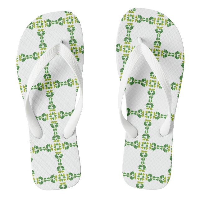 Leaf Pattern, Pattern Of Leaves, Green Leaves Jandals (Footbed)
