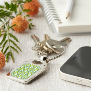 Leaf Pattern, Pattern Of Leaves, Green Leaves Key Ring